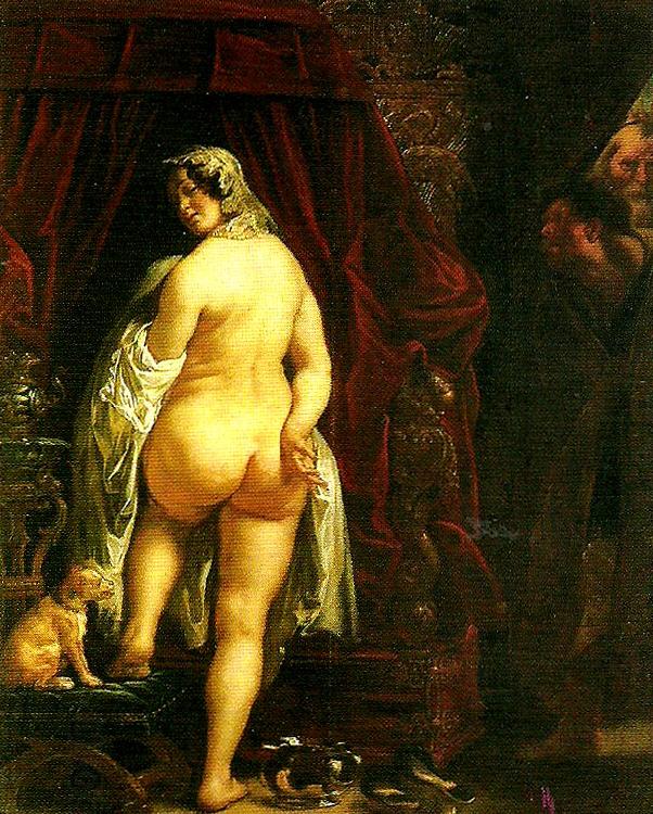 Jacob Jordaens konung kandaules av lydien visar sin gemal for gyges oil painting picture